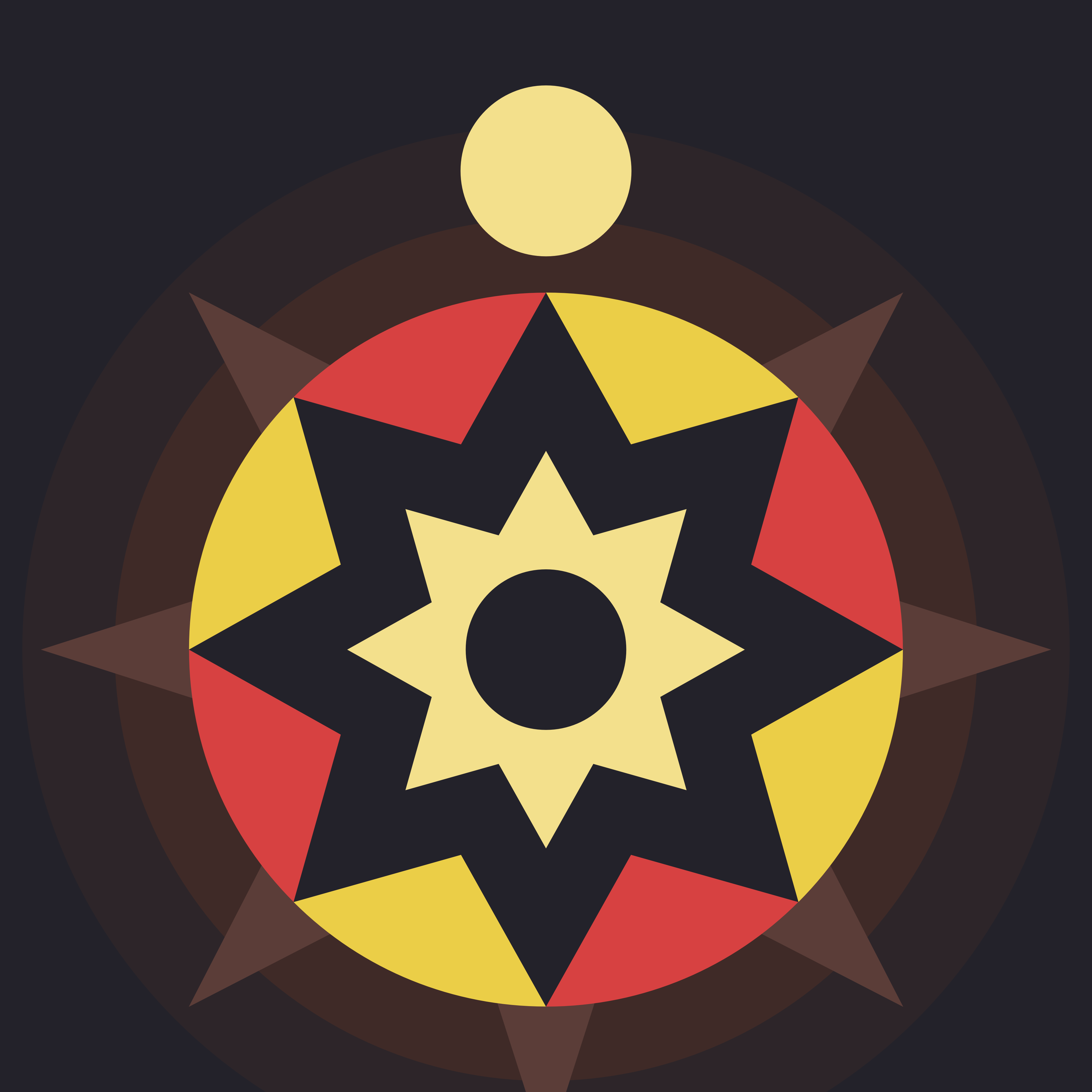 Vector image showing an abstract firework in yellow and red coloring.